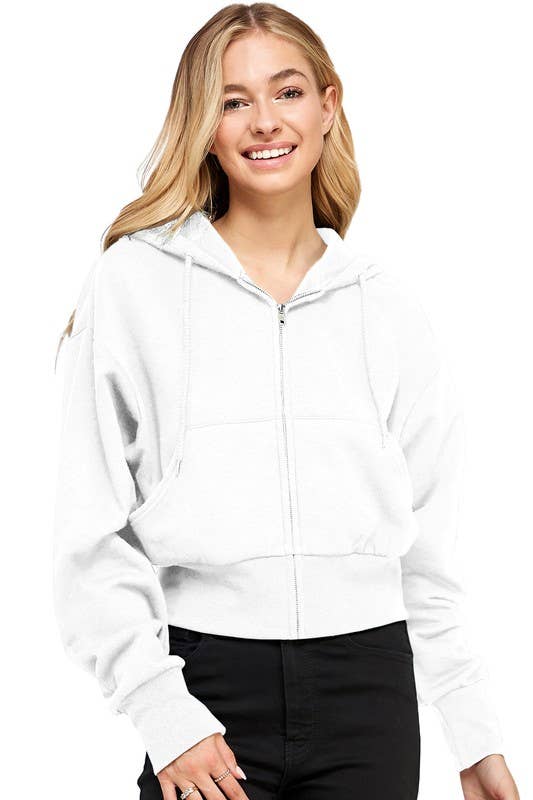 Vanilla Monkey – wholesale Hoodie – Women's – Fleece Oversized Crop Zip up Hoodie8