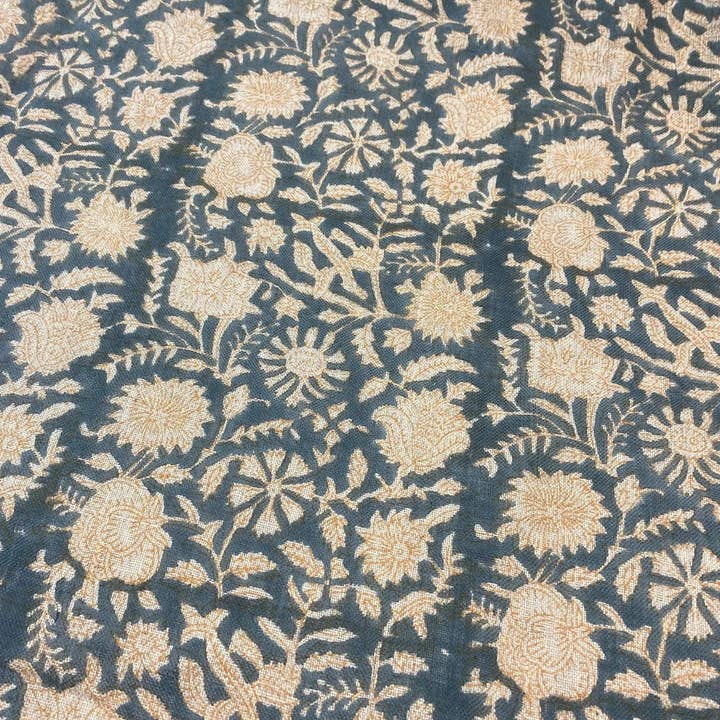 Thread To Form - Wholesale Fabric - Bradley Hand Block Printed Linen Upholstery Fabric9