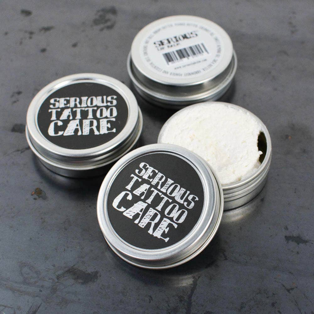 Serious Lip Balm - Vente Pommades/soins pour tatouage - Ensemble d'exposition pour soins naturels des tatouages1