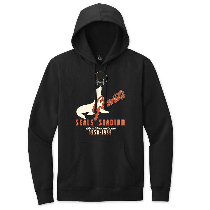 Vintage Giants Pullover Hoodie, Black for wholesale by SF Mercantile