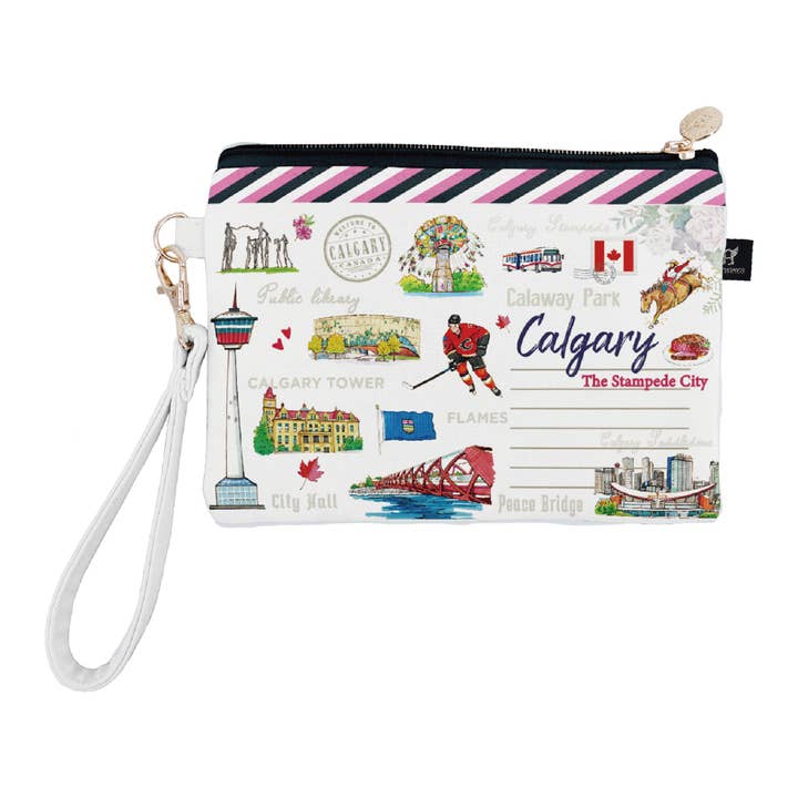 Kosmetiktasche Calgary Alberta – Illustrierter Reiseorganizer der kanadischen Stadt für den Großhandel von Northern Icons Canada