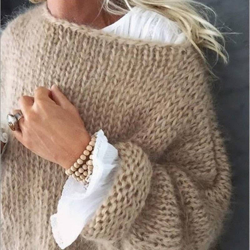 Plush Looks - Vente Pull en maille – femme - Pull en maille lâche uni en mohair2