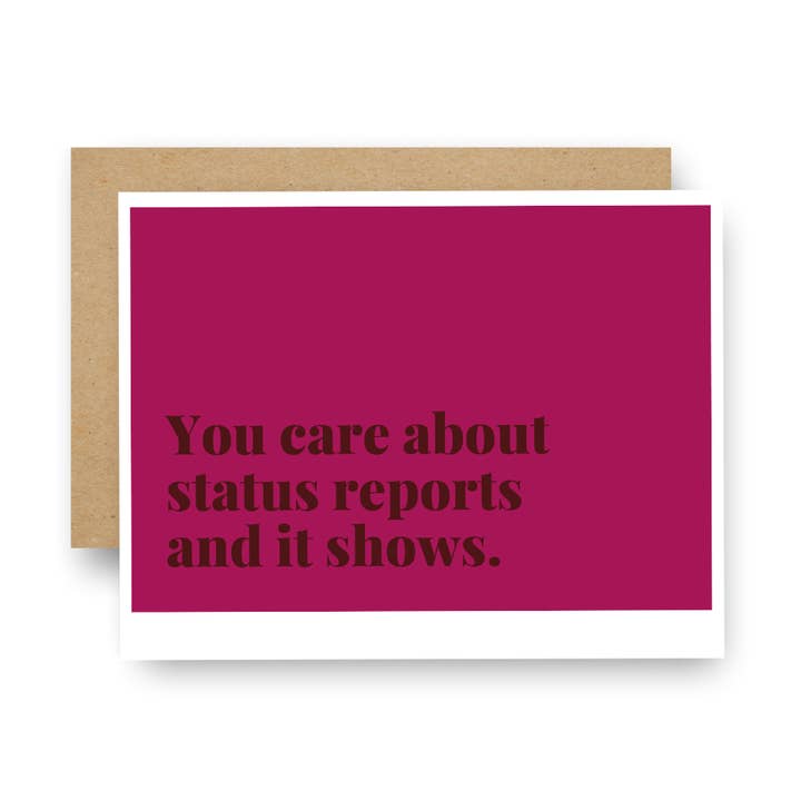 Je geeft om statusrapporten en het toont Notecard voor wholesale door Careerlog