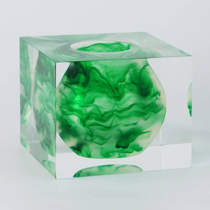 Jarrón de Arte con Tinta Verde para venta al por mayor de Lumière Creation