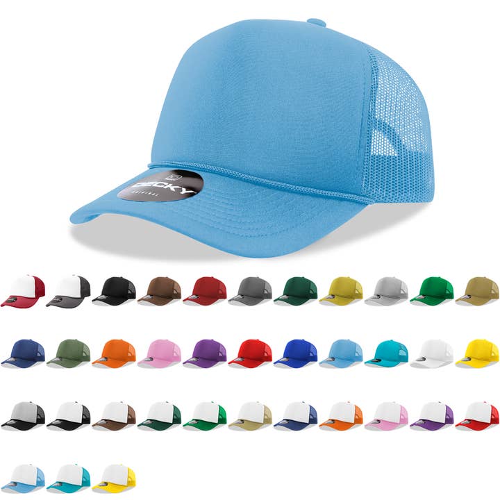 Decky 6025 - Mid Profile, 5 Panel Foam Trucker Hat - 6025 for wholesale by The Park Wholesale