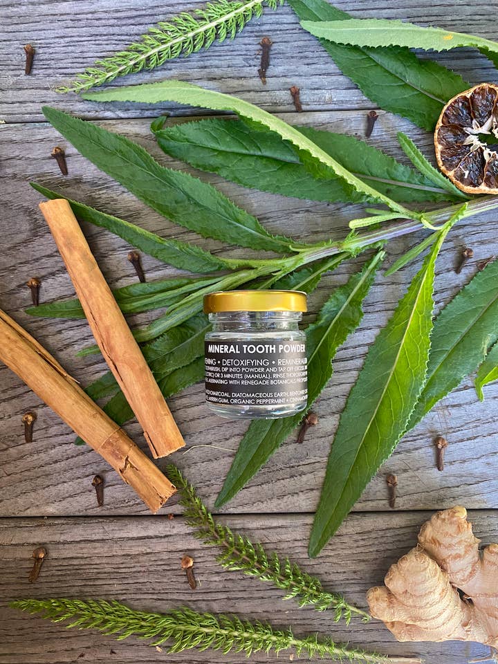 Whitening Mineral Tooth Powder for wholesale by Renegade Botanicals