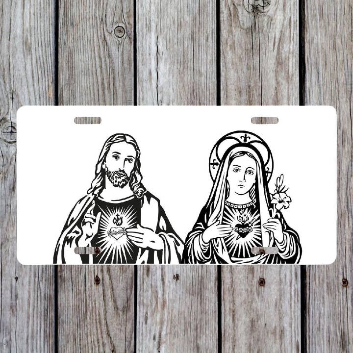Matrícula Sacred Heart | Immaculate Heart Vanity Auto para venta al por mayor de Crows Nest Atelier, LLC