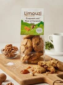 Crunchy saltede karamel valnødder 80g for engroshandel hos Limouzi Saveurs