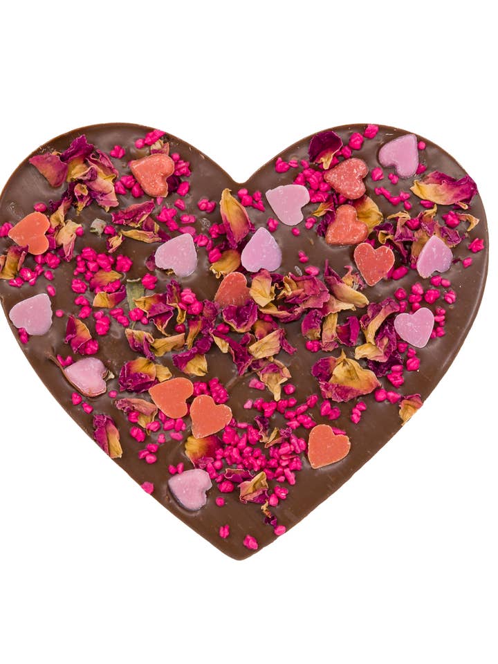 Cuore di cioccolato di San Valentino Rose e Cuori di cioccolato al latte per la vendita all'ingrosso da parte di Love in a Box Chocolatier