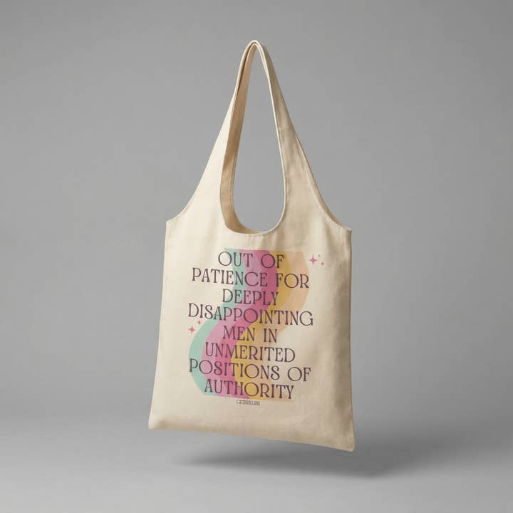 GetBullish - Wholesale Tote bag – Women's - Feminist Tote "Out of Patience for Disappointing Men" Canvas7