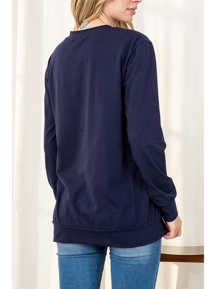 ROUSSEAU - Wholesale Blouse - Women's - LEOPARD MOOSE PRINT LONG SLEEVE TOP9