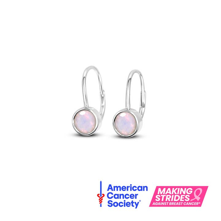 Making Strides Against Breast Cancer Chloe Leverbacks in Cotton Candy Opal Pink for wholesale by Chloe + Lois