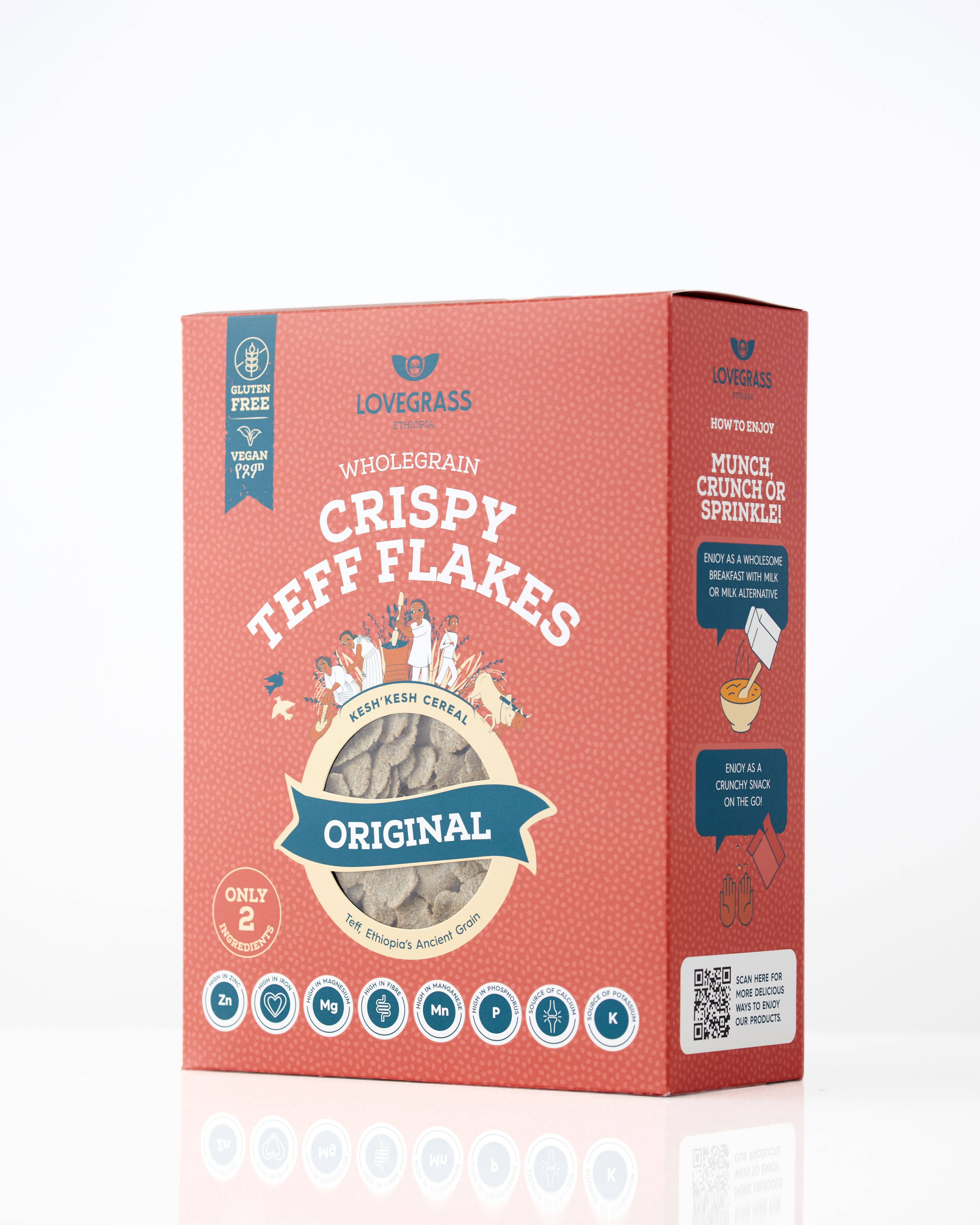 Lovegrass Ethiopia – wholesale Breakfast cereal – Wholegrain Crispy Teff Flakes Original 350g3