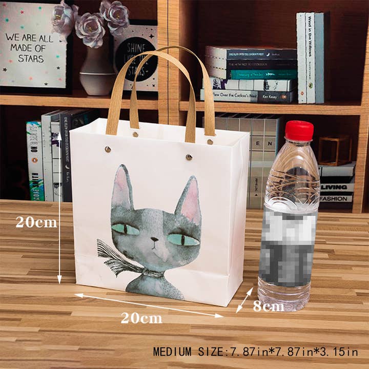 Beige INS STYLE SMALL FRESH CAT PAPER HANDBAG GIFT BAG_CWMM1036 for wholesale on Faire3