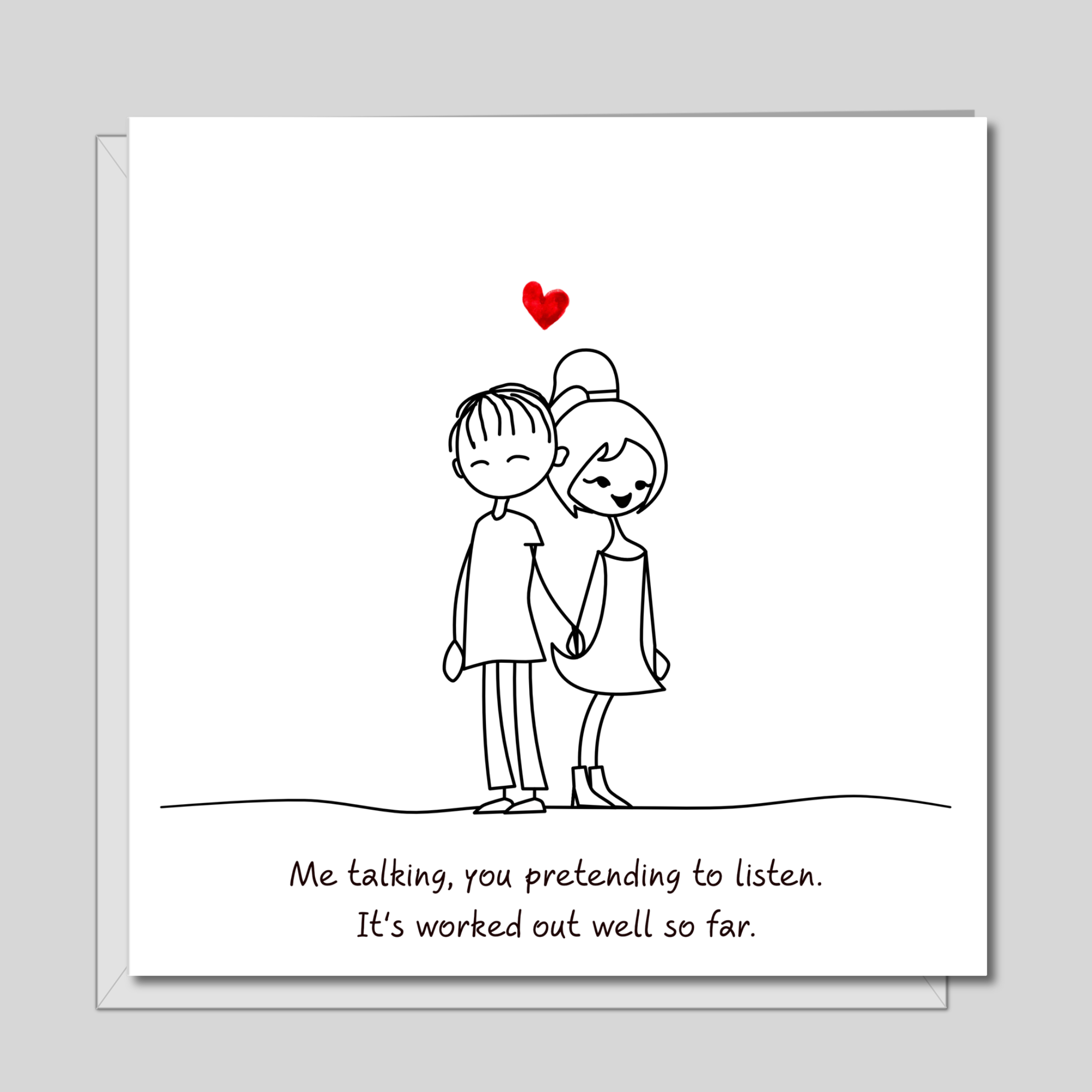 Swizzoo Cards - Vente Cartes de Saint-Valentin - Carte amusante pour petit ami, mari, anniversaire ou Saint-Valentin, Talk Listen, I Love You, Heart Humorous Humour1