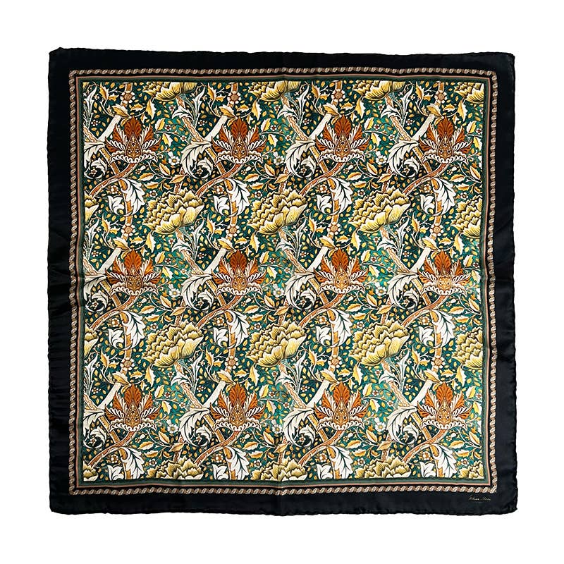 Koustrupco – Großhandel Schal – Damen – Seidenschal - Morris Windrush grün - 50 x 50 cm4