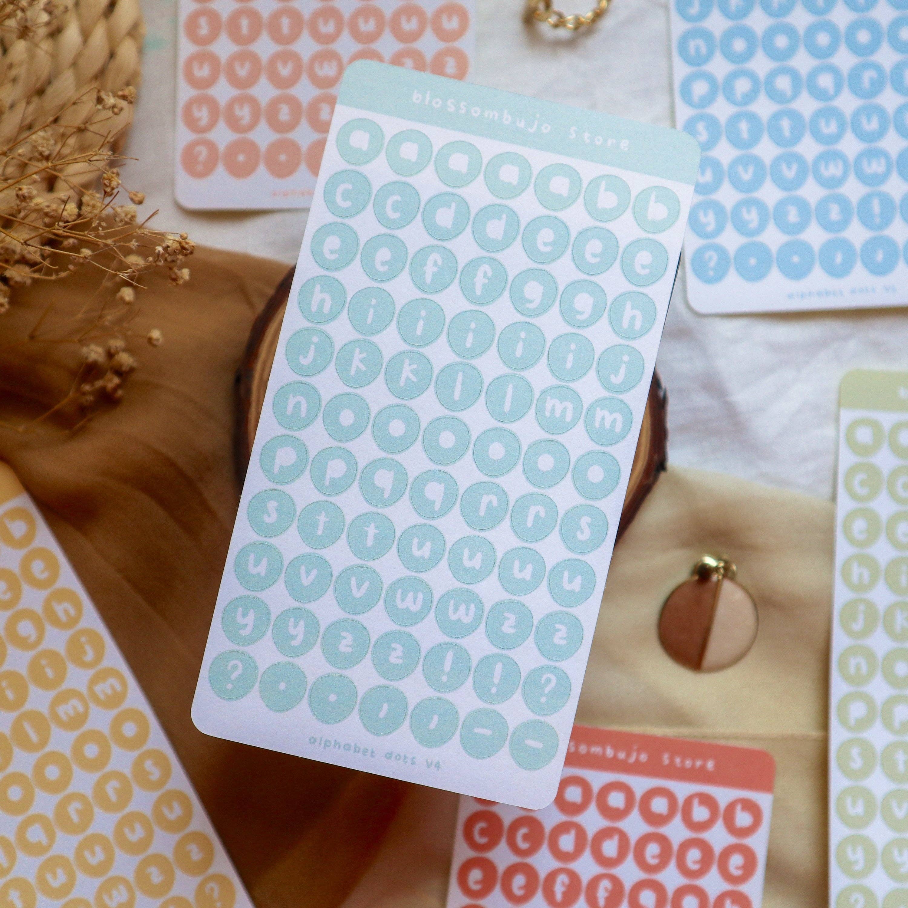 BlossomBujo Store - Vendita all'ingrosso Adesivo - Stickersheet - Alphabet Dots3