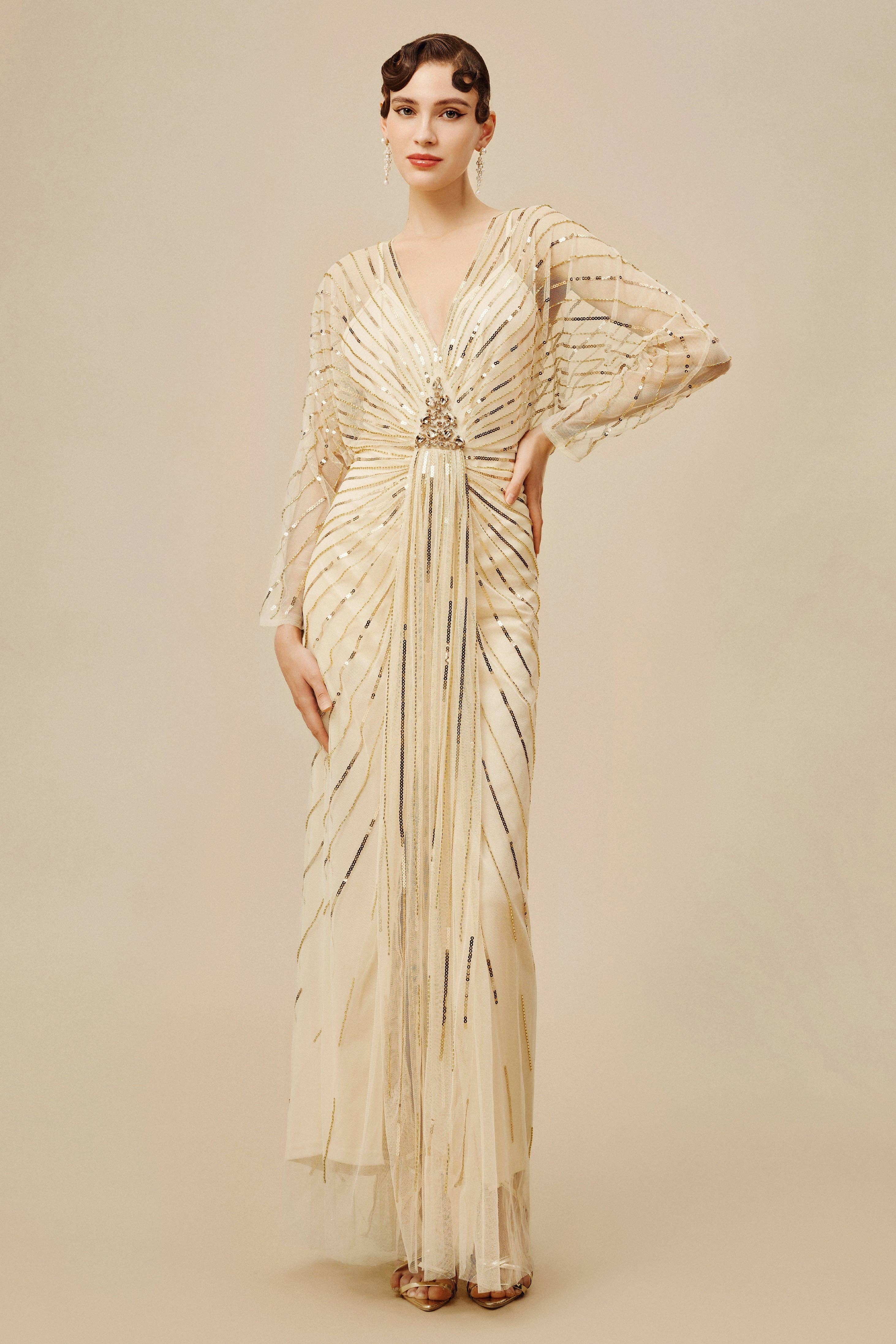 BABEYOND - Vente Robe de soirée – femme - Robe de soirée grande taille Zouzou ornée de cristaux10