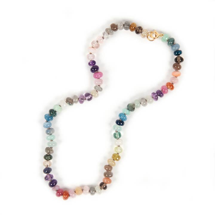 Secret Garden Semi-Precious Gemstone Necklace, Gold Clasp for wholesale by The Necklace Studio