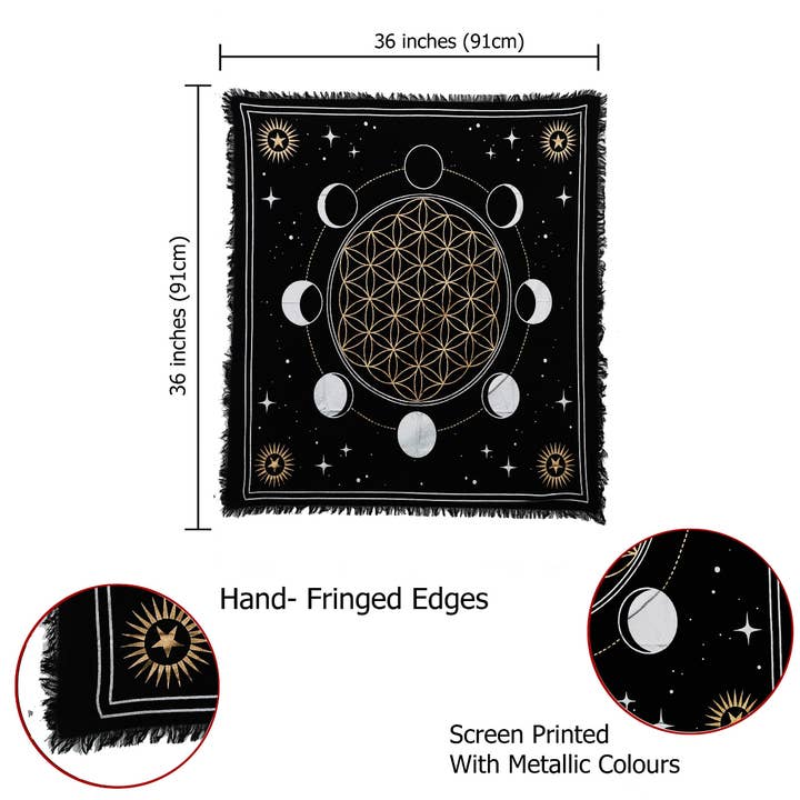 Lungta Imports - Wholesale Tapestry/Textile - Alter Tarot Spiritual Horoscope Altar Cloth – Zodiac Tarot2