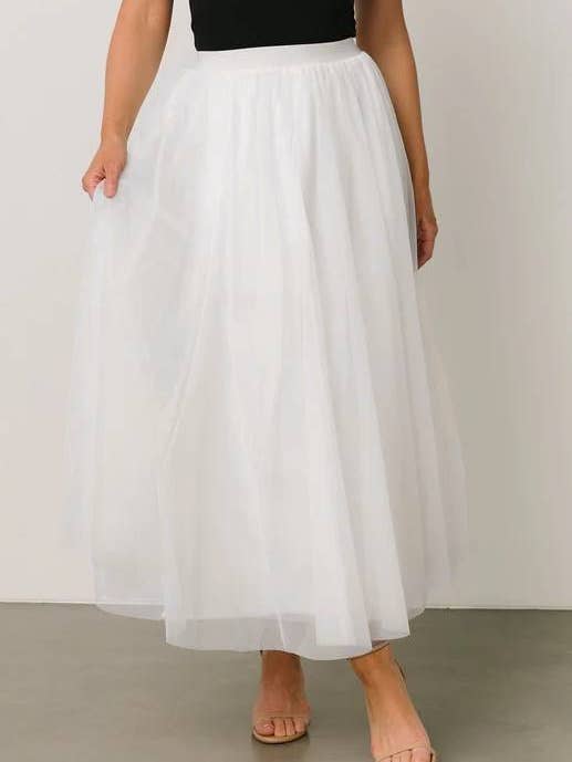 Rosa Clothing - Wholesale Skirt - Women's - 20 colors Ethereal Flowy Elastic Waist Pleated Tulle Skirt38