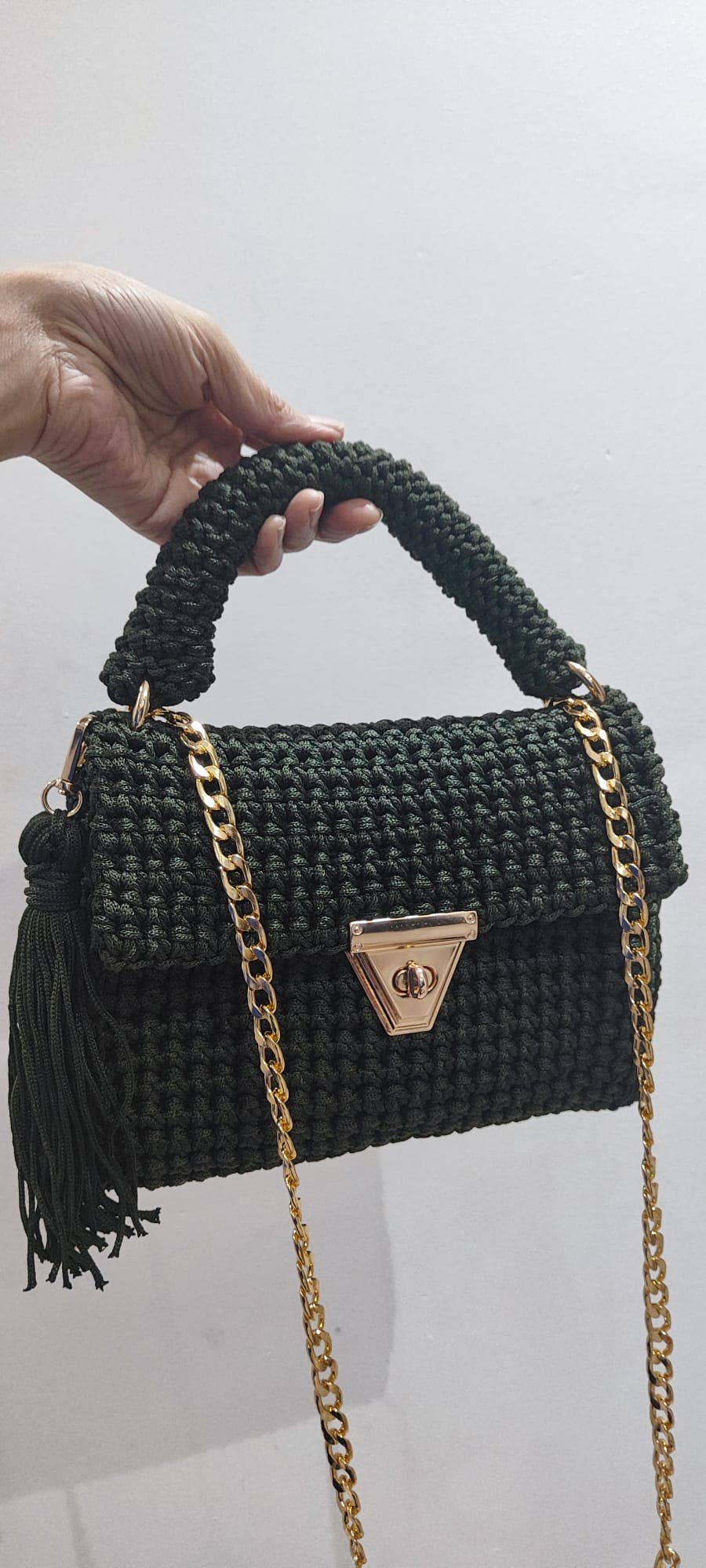 Black Clutch Chqel Evening Clutch Bag For Women Handmade Crochet