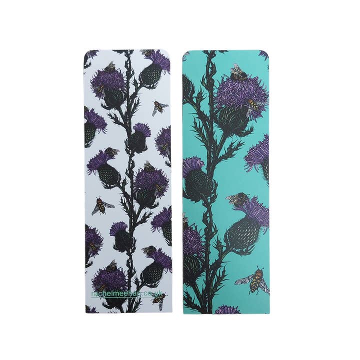 Tistler og bier Dobbeltsidet bogmærke for engroshandel hos Rachel Meehan, pictures and words...