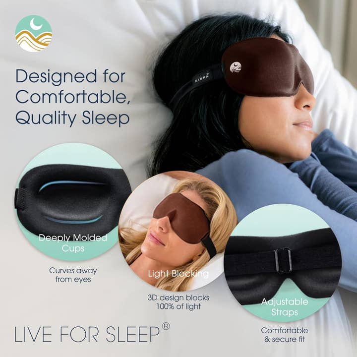 Nidra Goods – wholesale Sleep/eye mask – Nidra Deep Rest Sleep Mask: Brown - Standard