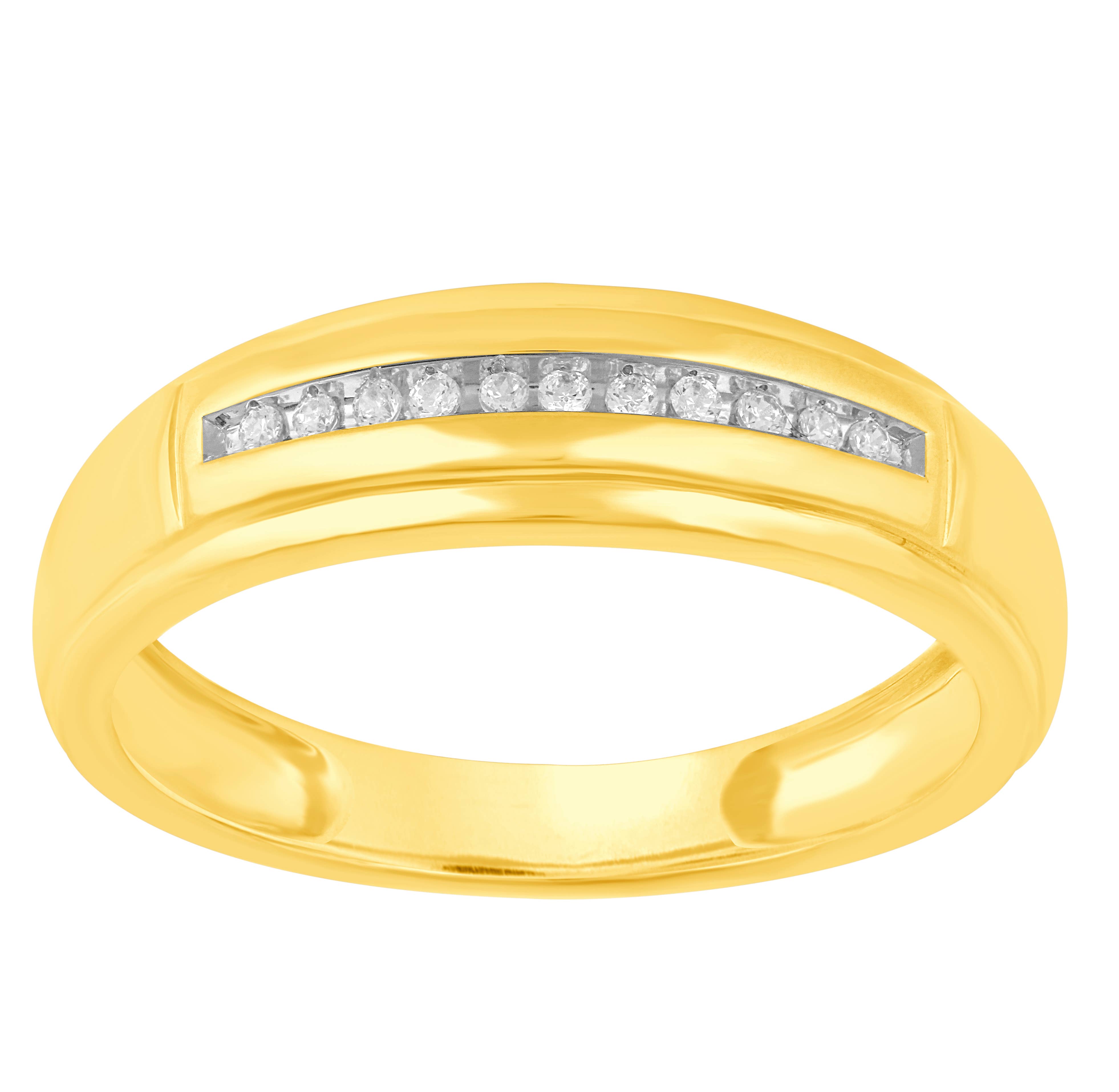 Fifth and Fine - Wholesale Jewelry Set - Men's 1/15CT TW Diamond Ring Set in 10KT Yellow Gold5