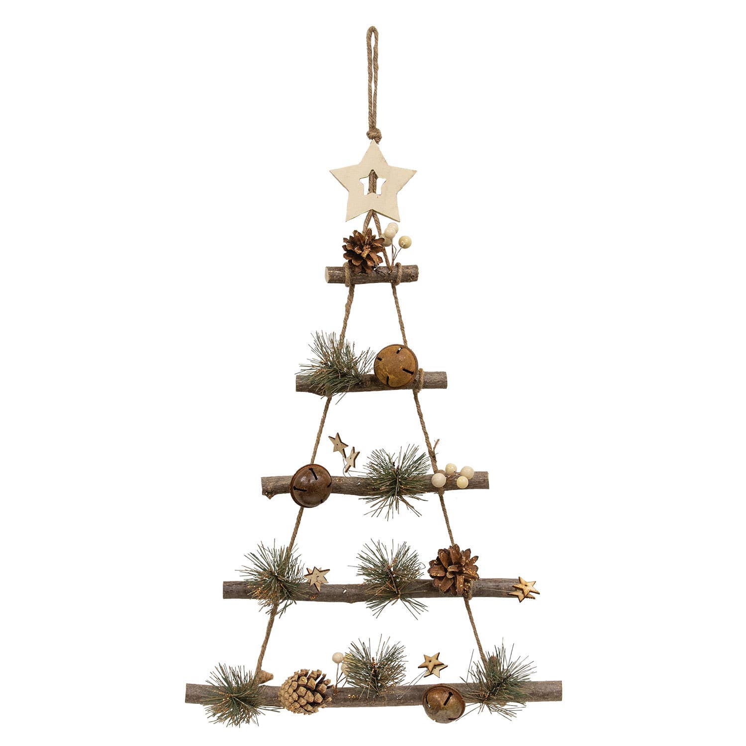 Bright Ideas - Wholesale Christmas Decoration - Wooden Ladder Tree with Rusty Bells0
