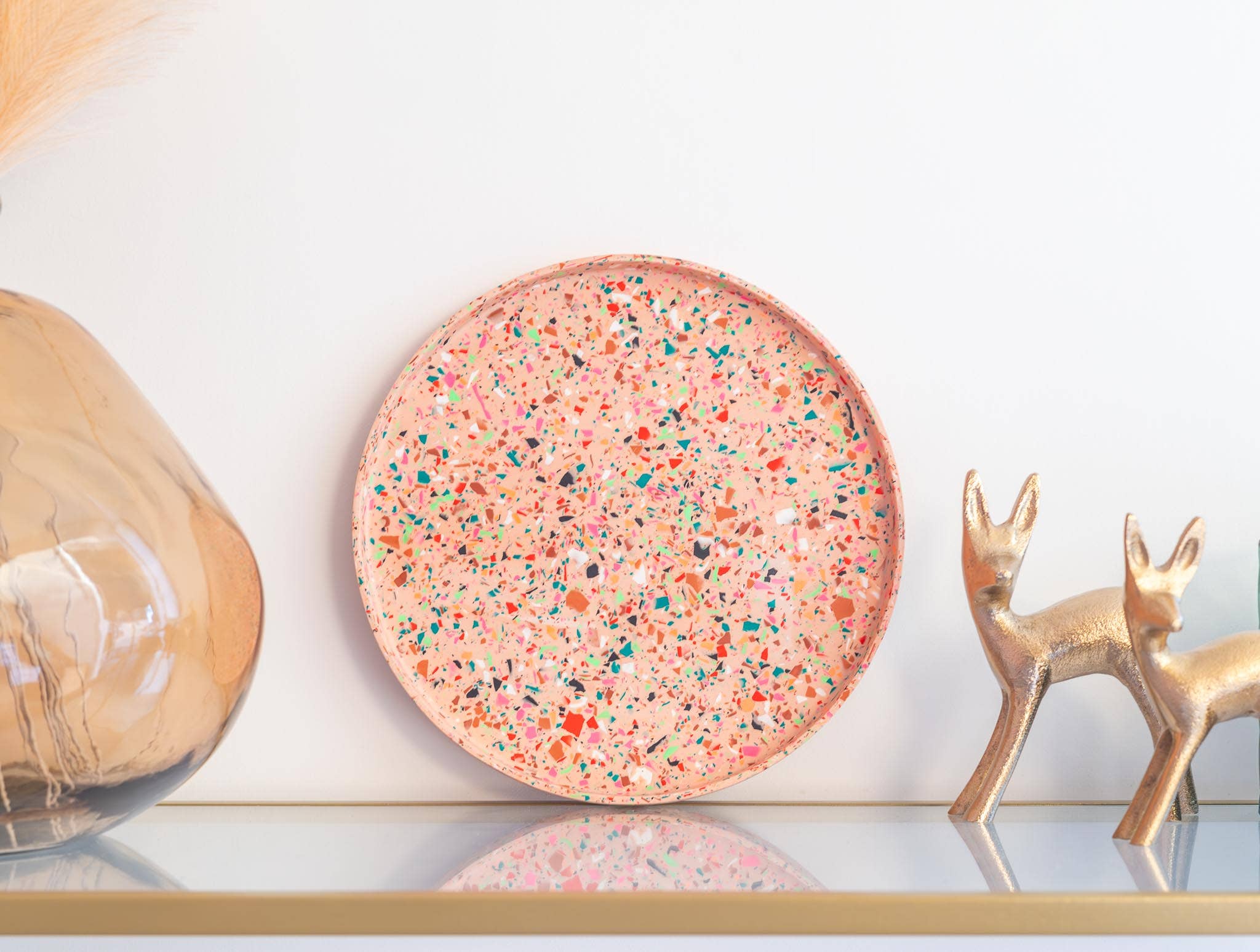 LiZ-e - Wholesale Decoratief bord/schotel/kom - Terrazzo dienblad - Ronde schotel - Presentatieschotel0