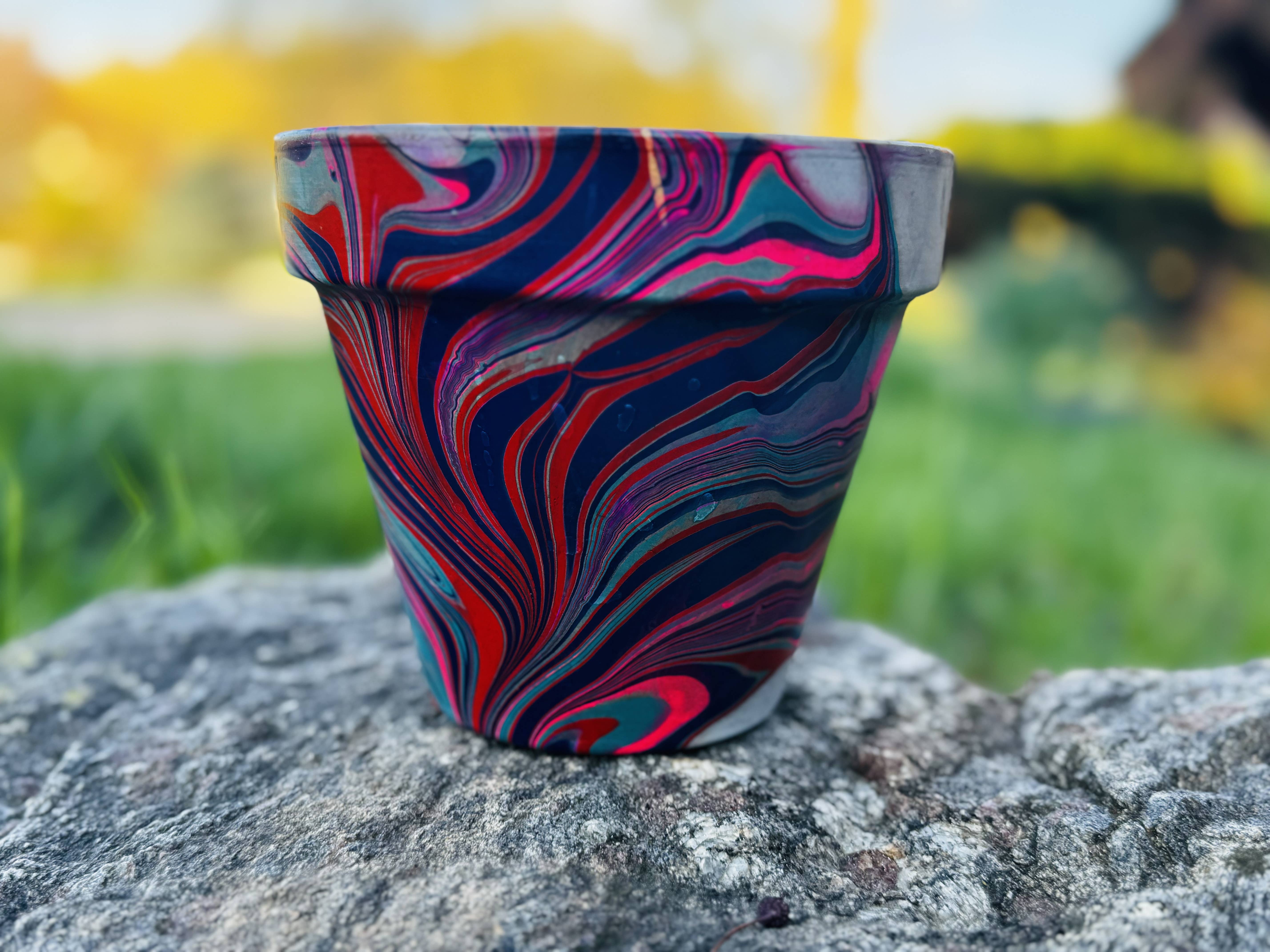 Marbling Art LLC - Wholesale Plant Pot - terracotta planters: hand-marbled unique pots