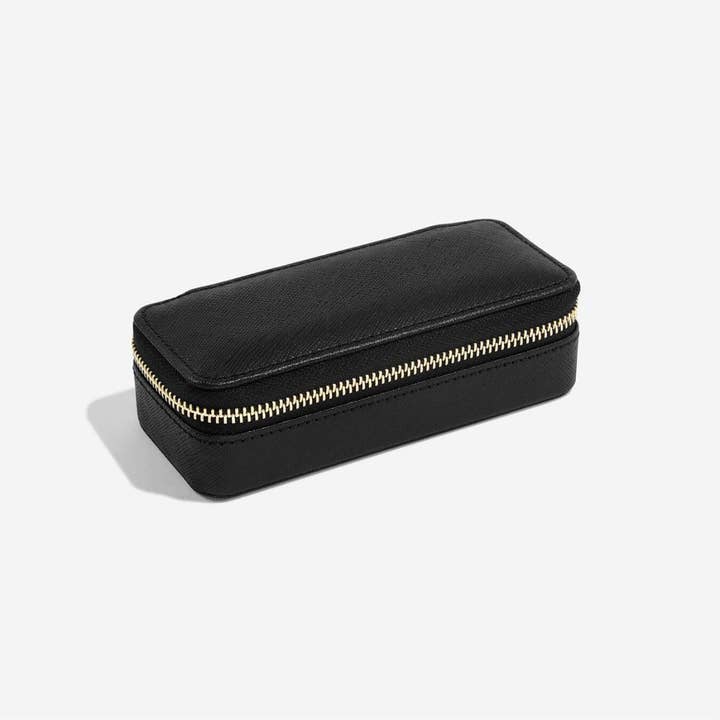 Stackers - Wholesale Jewelry Box/Organizer - Black Medium Zipped Travel Jewellery Box