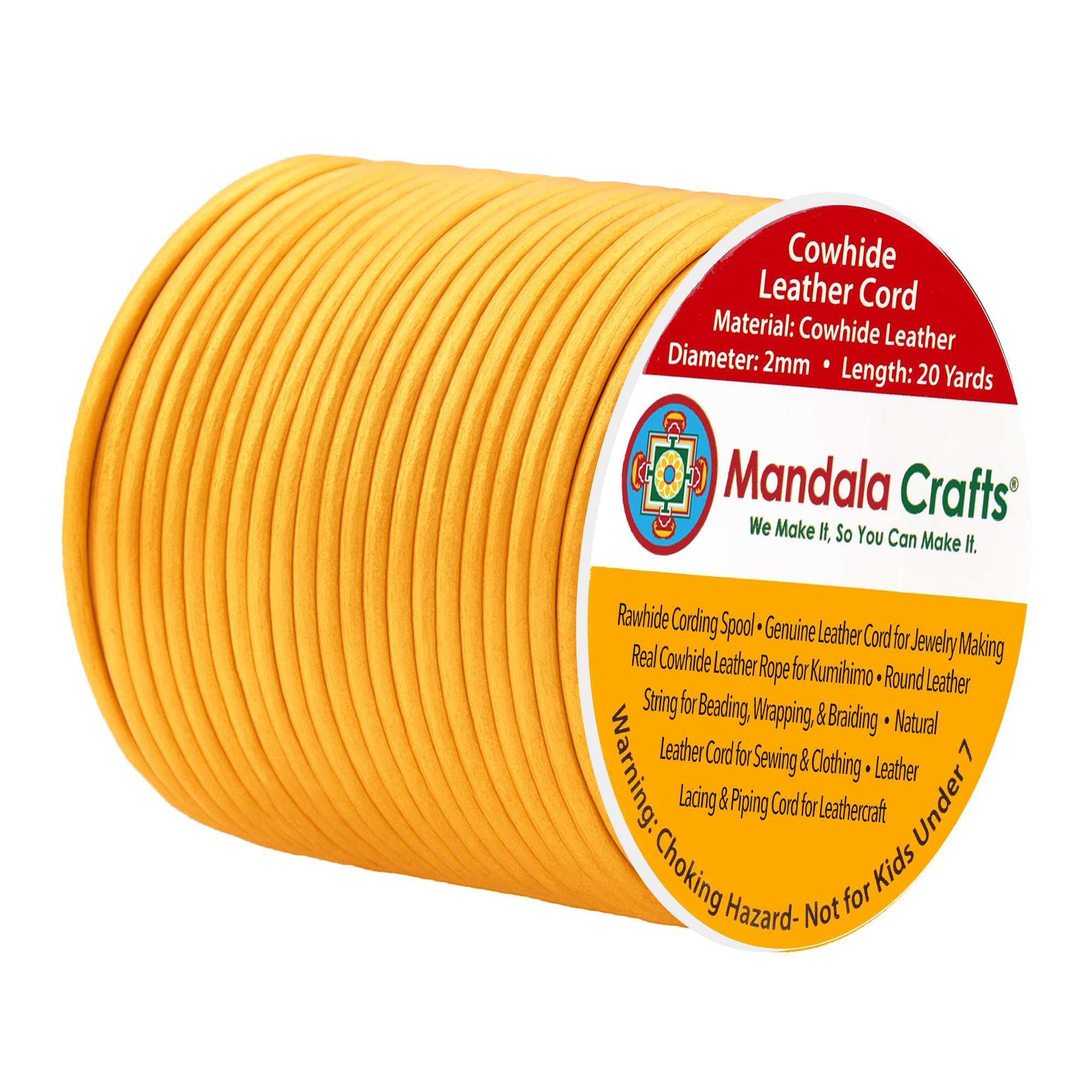 Mandala Crafts - Wholesale Craft Supplies - Mandala Crafts Round Cowhide Genuine Leather String Cord, Natural Rawhide Rope for Jewelry Making, Kumihimo Braiding, Shoelaces45