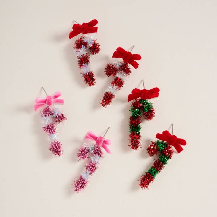 Julekrans med Slikstok og Sløjfe Ørestikker for engroshandel hos Verita Lane