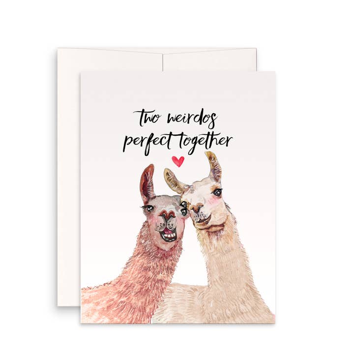 Liyana Studio - Wholesale Wedding Card - Two Weirdo Llamas Couple - Funny Wedding Anniversary Card