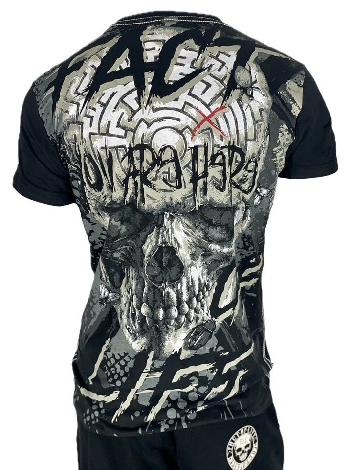 Maglietta Fact of Life "Labirinto" TS-87 nera per la vendita all'ingrosso da parte di Fact of Life