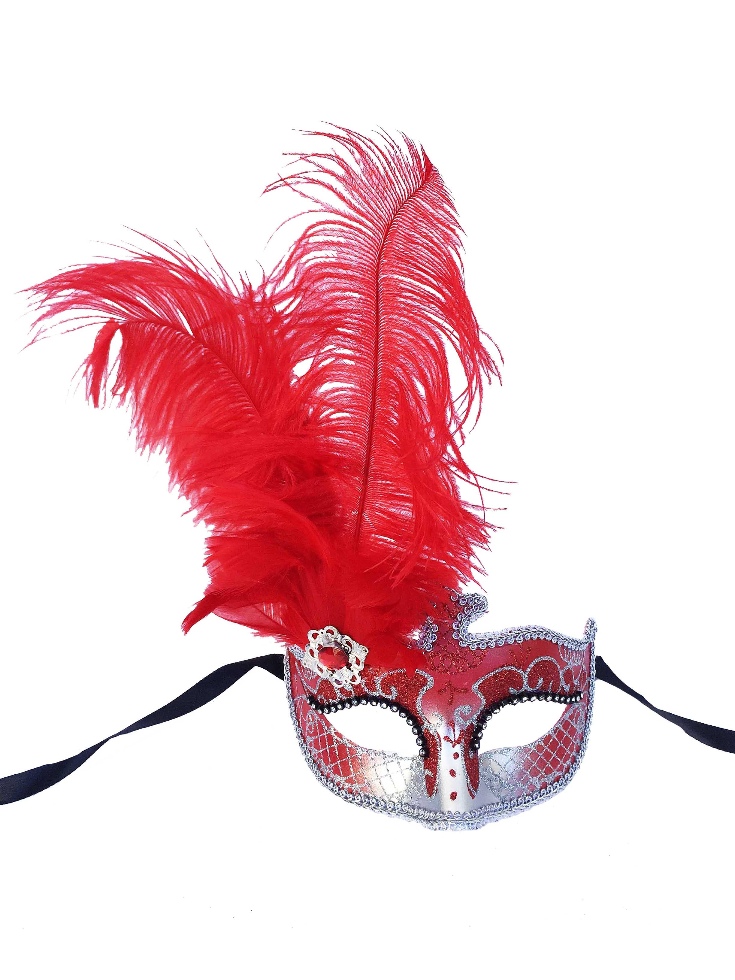 Mardi Gras Creations - Wholesale Costume - Women's - Anarkali Mask With Eye Detail And Feathers7