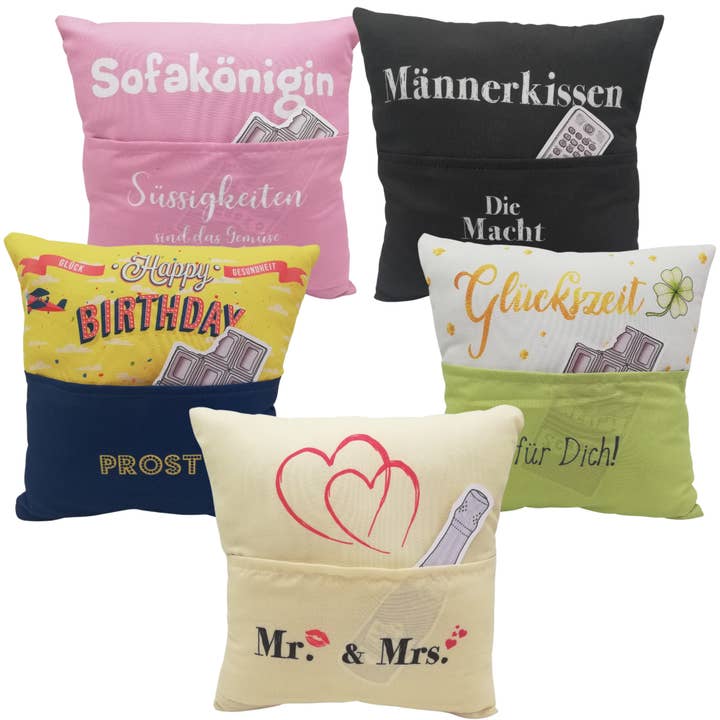 Set of pillows, pack of 10, 5 different for wholesale by Hergo Creation GmbH