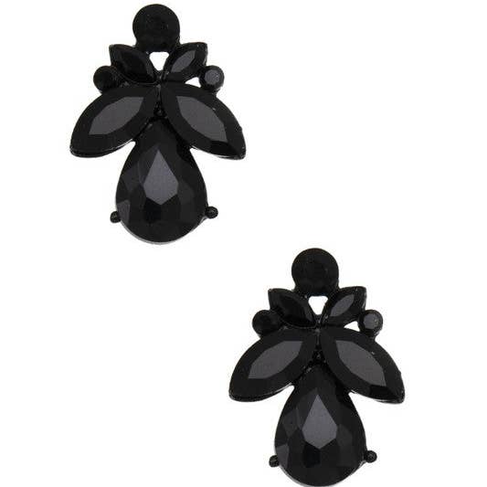 Andrea Bijoux - Vente Boucles d'oreilles pendantes - BOUCLE D'OREILLE SEMI-FLORALE EN CRISTAL