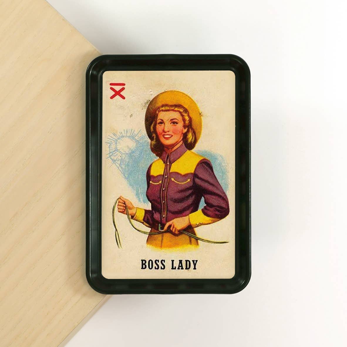 Lucy Lu Designs - Vendita all'ingrosso Vassoi decorativi - Western Boss Lady Lazo Vintage - Vassoio classico1