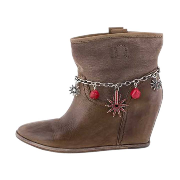 Paved Stone Rowel Boot Charm for wholesale by LA Jewelry Plaza