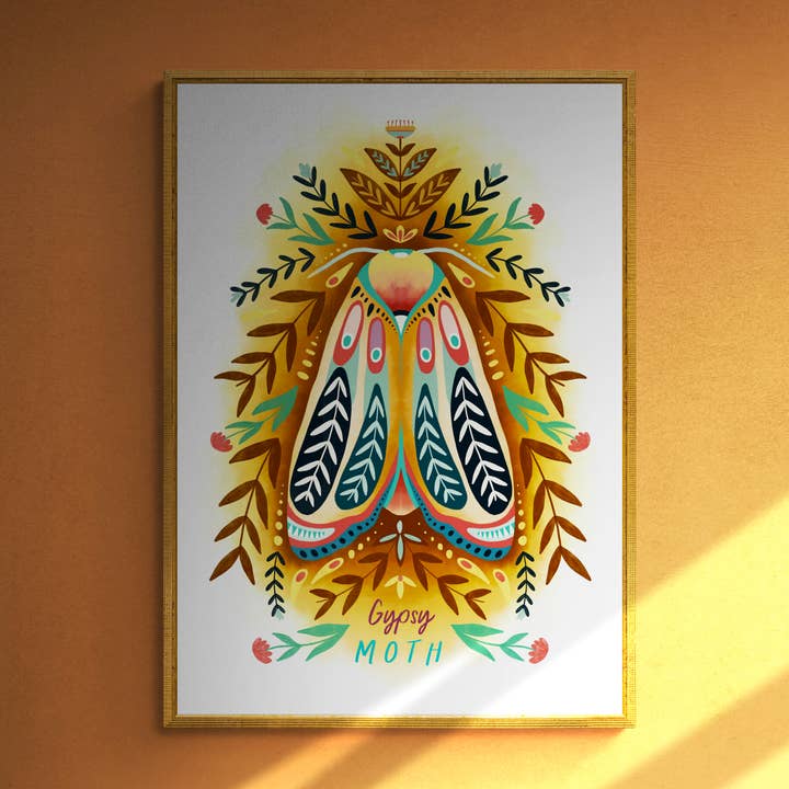 Gypsy Moth Art Print for wholesale by The Sunshine Bindery