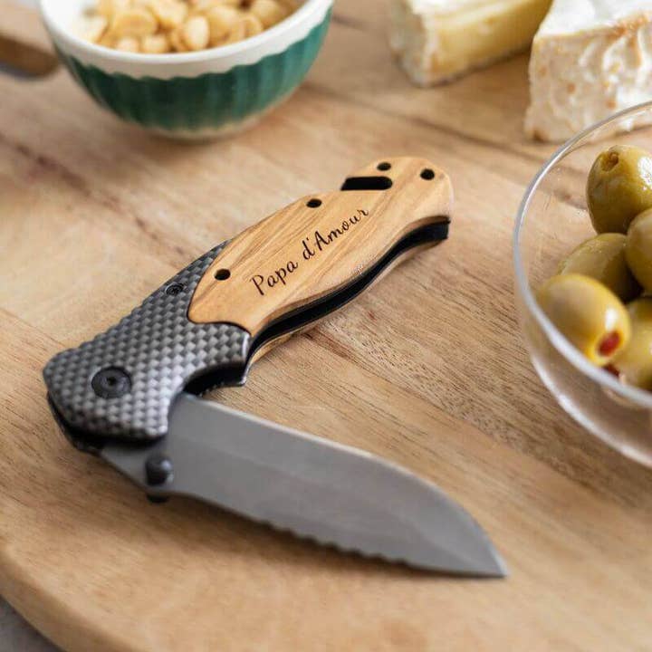 My Bambou - Wholesale Pocket Knife/Holder - Walnut Wood Knife to Customize - My Bambou2