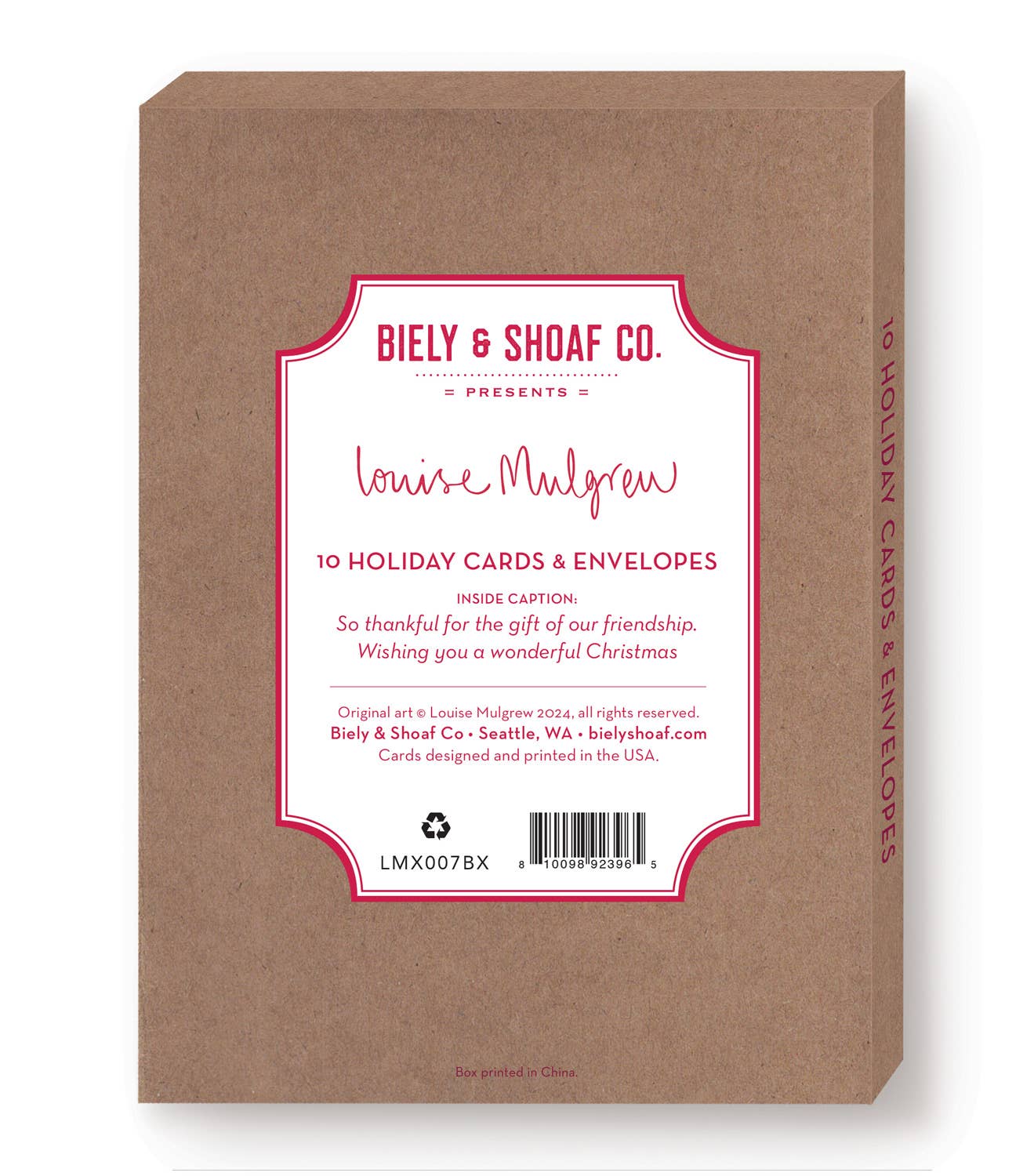 Biely & Shoaf – wholesale Julkort – Fox & Bunny Friend Boxade semesterkort - Set med 104