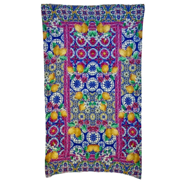 OTRACOSA – Engroshandel Tørklæde - Dame – Tørklæde uld/silke-Otra Cosa-fliser med citrusfrugter -4407