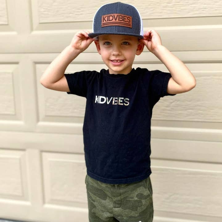 KIDVIBES KIDS SnapBack (Charcoal/White Mesh) for wholesale by Dadbod Apparel