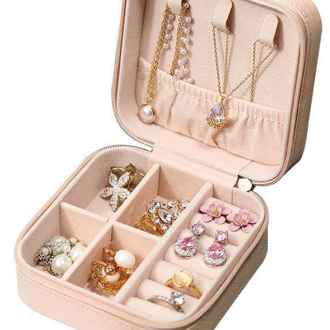 UNISHE - Wholesale Jewellery box/organiser - Solid Convenient Zipper Travel Jewelry Box ACC7844