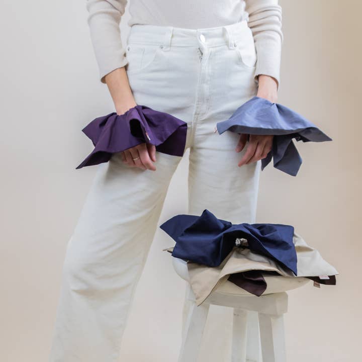 Big scrunchie - Square Stone Wheat for wholesale by Evermine Accessories