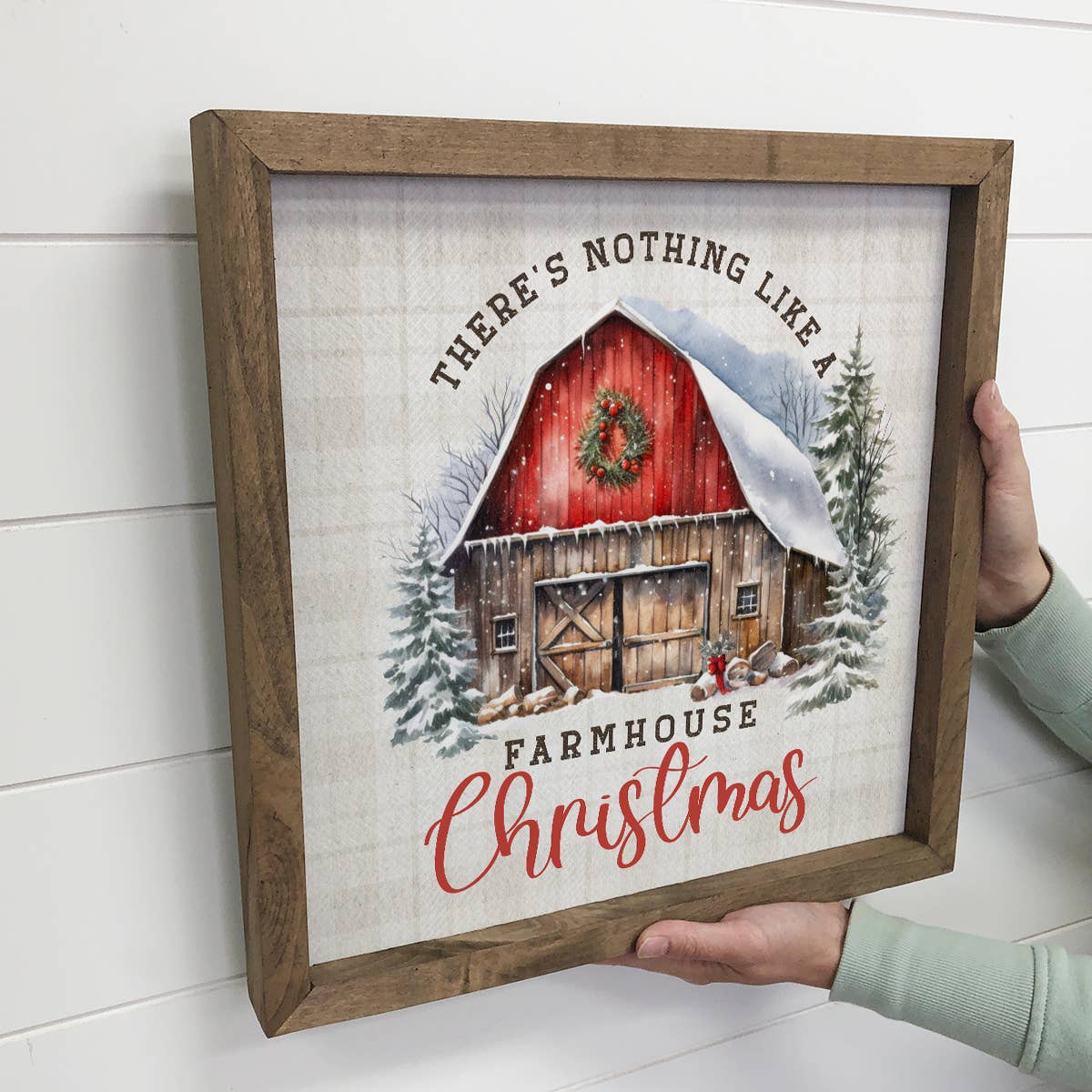 Hangout Home - Wholesale Christmas Wall Art - Nothing Like a Farmhouse Christmas - Vintage Holiday Canvas2